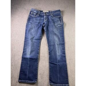 BKE Buckle Sabrina Jeans Women's 32x28 Blue Denim Preppy Straight Embroidered